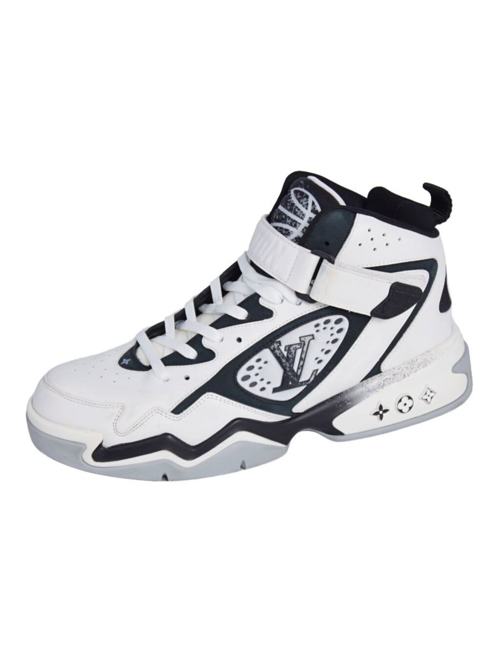 Louis Vuitton Sneakers LV Trainers 2 High Cut LV Logo Shoes Leather White 8